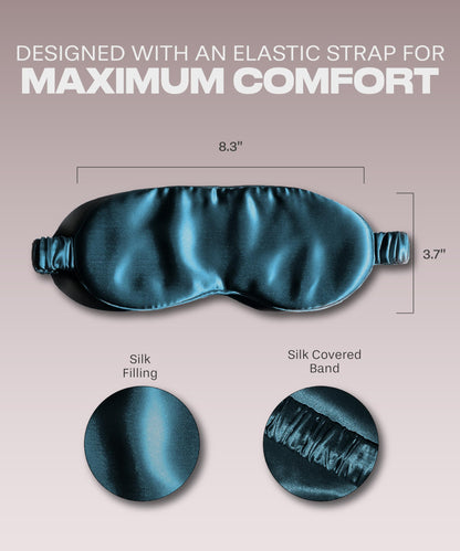 SUNDAYSILKS™ Exclusive Mulberry Silk Sleep Mask | Soft Eye Covers, Blackout Sleeping Mask for Women & Men | Silk Eye Mask for Sleep, Travel, and Relaxation | Antifaz para Dormir [Nude Champagne]