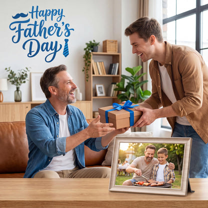 Frameo 10.1 Inch WiFi Digital Picture Frame, Smart Cloud Electronic Photo Frame with HD IPS Touch Screen Slideshow 32GB Memory Auto-Rotate Wall Mount, Share Photos/Videos from Phone - Gifts for Mom