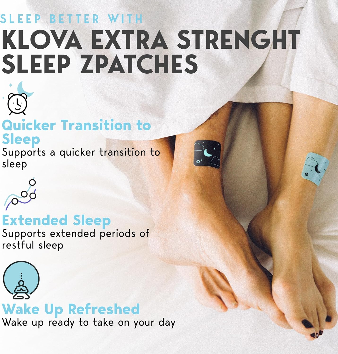 Klova Sleep Support Patch Bundle for Adults – Extra Strength & ZSleep Melatonin Patches Plus Melatonin-Free Option – Natural, Non-Habit-Forming Overnight Sleep Aid – 84 Patches