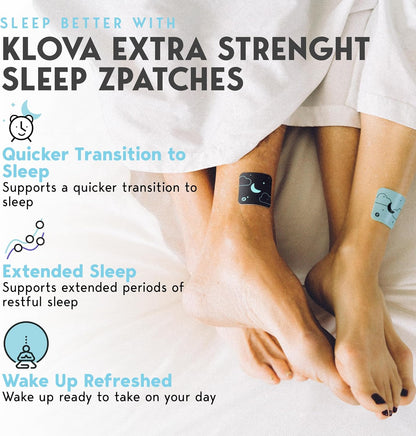 Klova Sleep Support Patch Bundle for Adults – Extra Strength & ZSleep Melatonin Patches Plus Melatonin-Free Option – Natural, Non-Habit-Forming Overnight Sleep Aid – 84 Patches