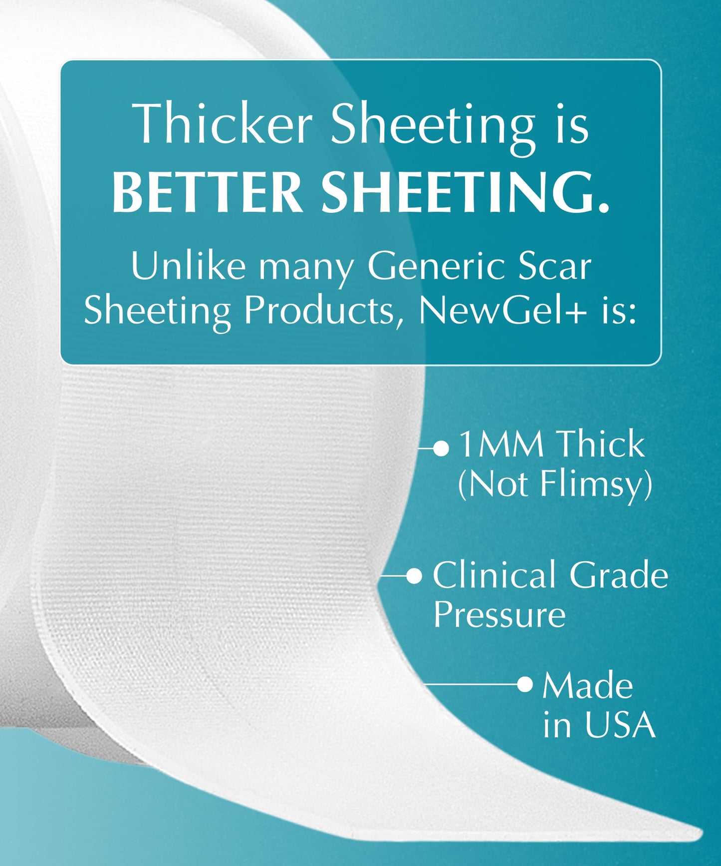 NewGel Plus Silicone Scar Tape Roll by MyNewGel – 100% Medical-Grade Silicone Scar Sheet for Surgery, C-Section, Keloid & Acne Scars – Extra Thick 1mm Tape – Made in USA – 1.5” x 96”