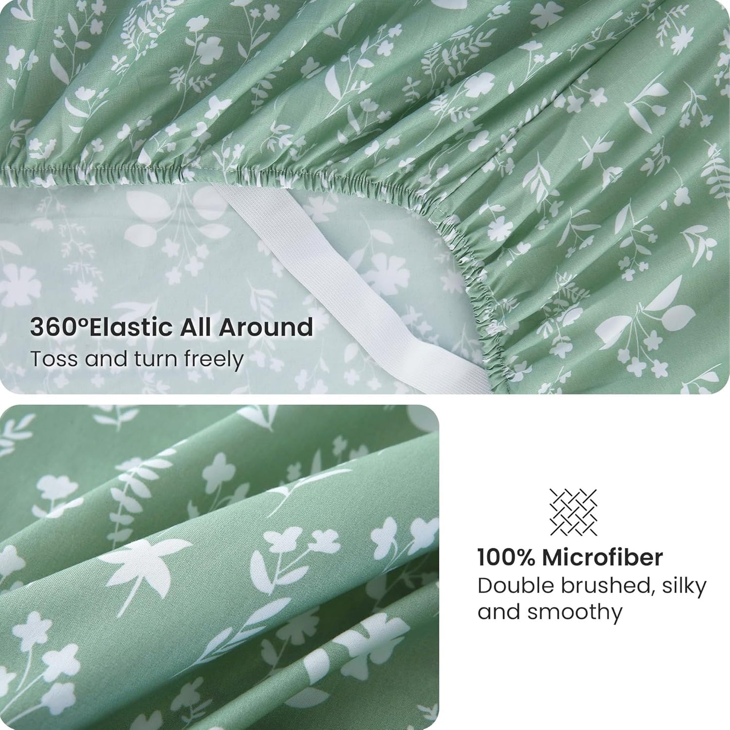 Viviland Sage Green Queen Sheet Set - Soft, Breathable, and Stylish Bedding