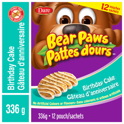 Dare Bear Paws Birthday Cake Cookies, 336g/11.9 oz, 12 Beutel, 1 Box