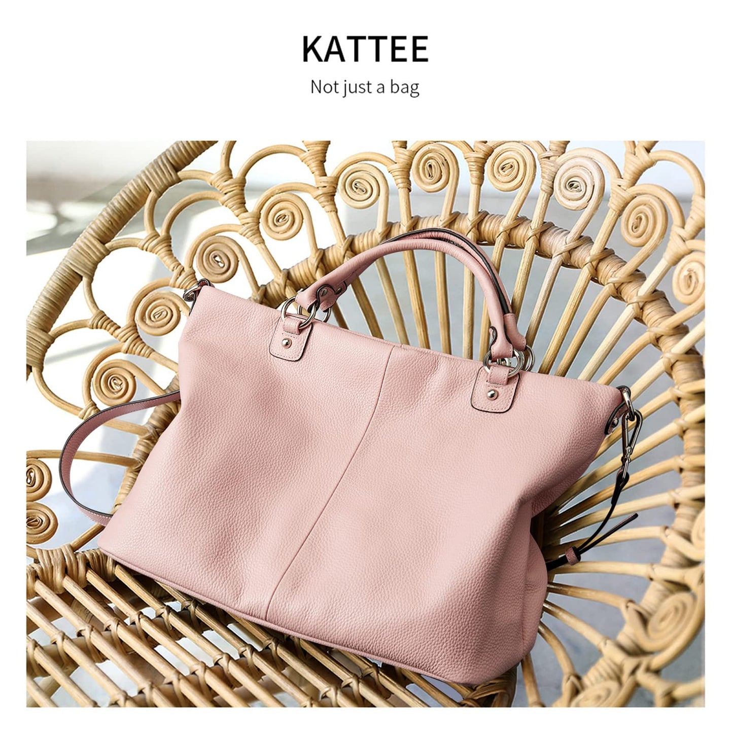 Kattee Damen Weiche Echtleder Tragetasche Schultertasche Handtasche