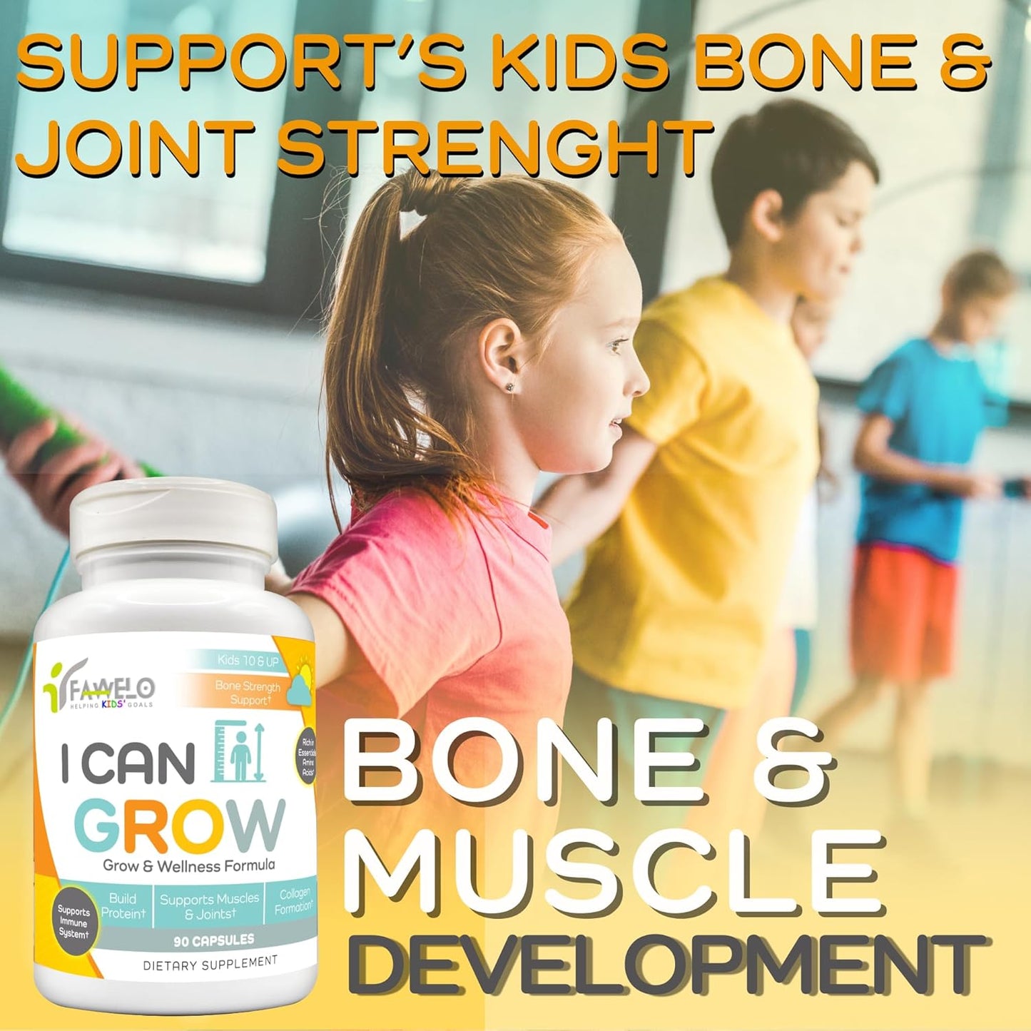 I Can Grow 6-Month Supply Bundle – 6x Day-Time + 6x Night-Time Growth Supplements for Kids 10+ & Teens | L-Arginine, Colostrum, Magnesium | Daily Height Support + Sleep Aid for Natural Growth | 12-Pac