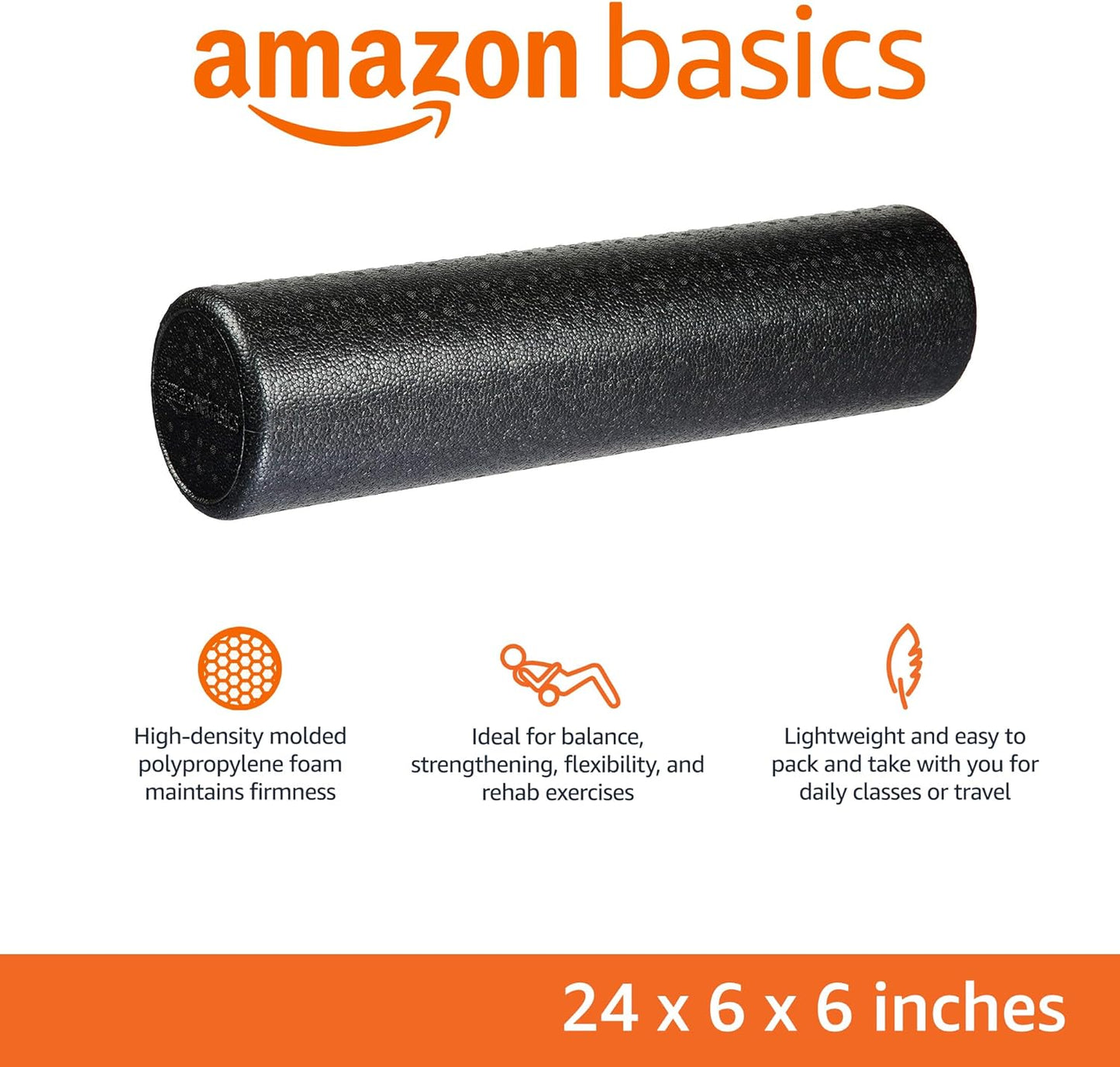 Amazon Basics Schaumstoffrolle mit hoher Dichte, rund