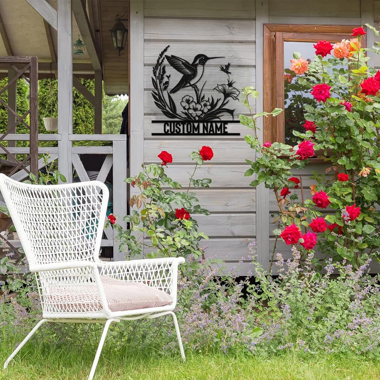 Personalisiertes Hirsch Metallschild für die Hütte | Individuelles Metallschild | Personalisierte Campingschilder | Hirschjäger-Geschenk | Individuelle Metallschilder für draußen | Individuelles Familiennamenschild | Hüttendekoration | Veranda-Schild
