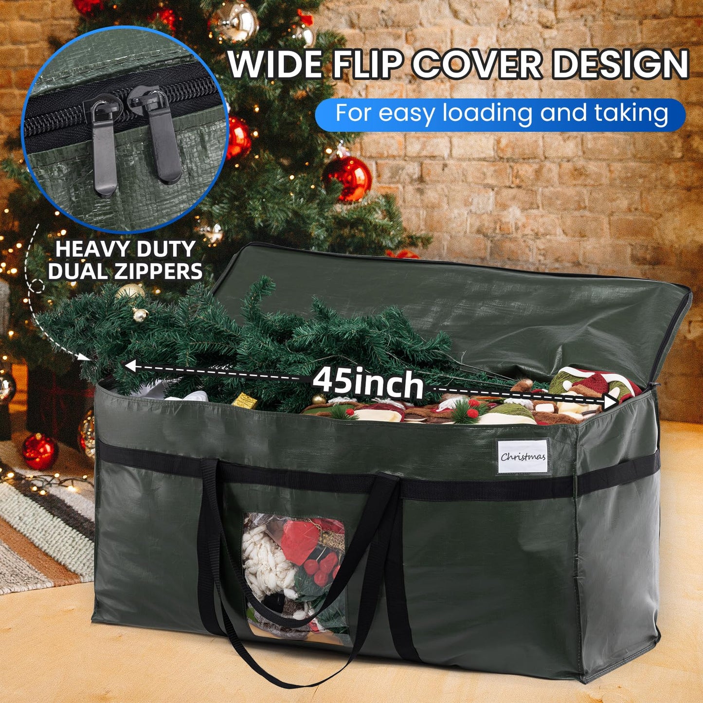TAILI 69 Gallon Extra Large Storage Bags, XXL Blue Heavy Duty Moving Bags For Storage with Visible Window, Wrap Around Handles, Totes for Space Saving, Alternative to Moving Boxes (2 Pack)