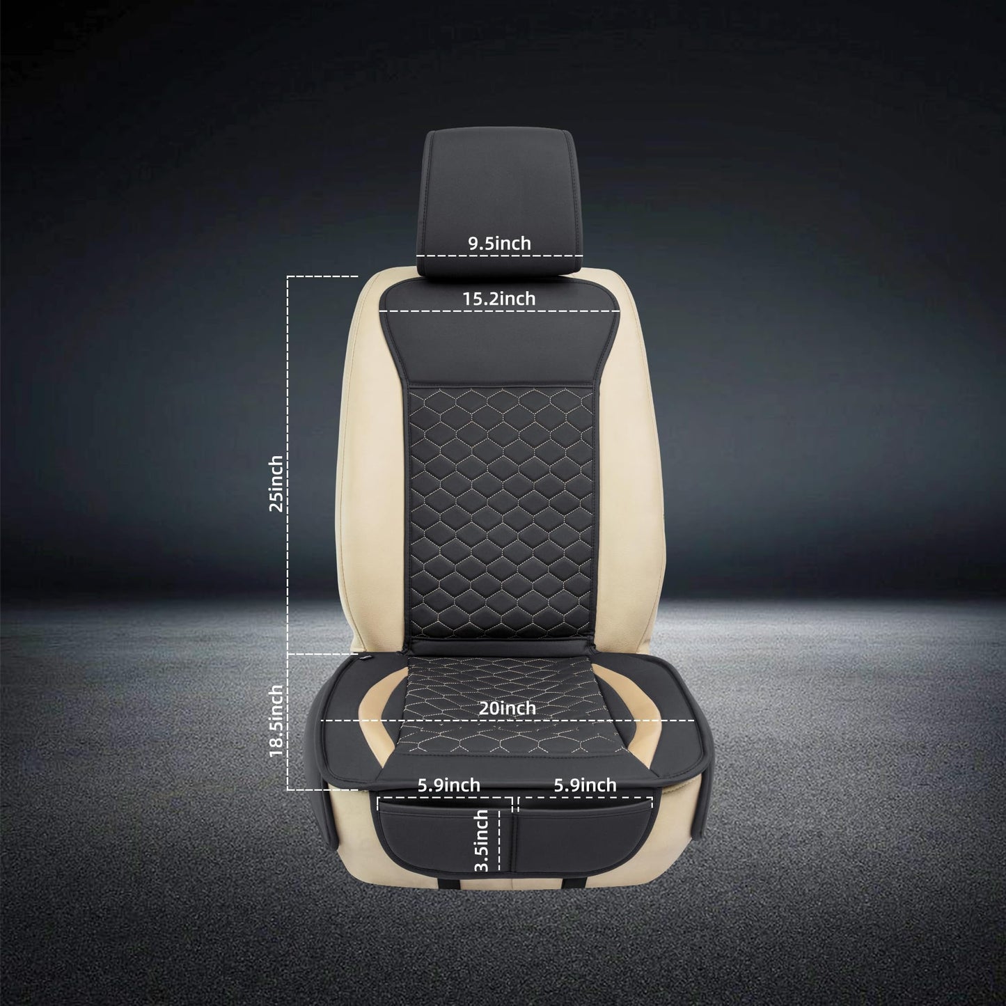 Elantrip 2PCs Front Car Seat Covers Leather Water Proof Seat Protector Universal fit for Most Cars SUVs and Trucks Black