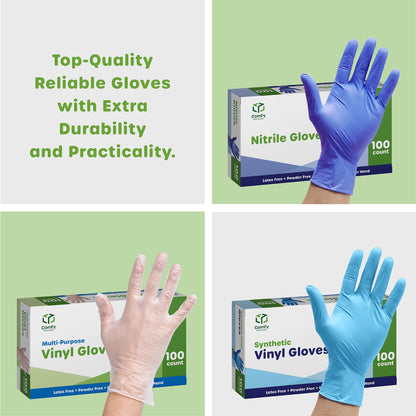 Black Nitrile Disposable Gloves 6 Mil. Extra Strength Latex & Powder Free, Chemical Resistance, Textured Fingertips Gloves