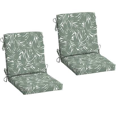 Arden 2-Pack Outdoor Patio Dining Chair Cushion, 20x44, Rain-Proof Seat Pad, Fade-Resistant Outdoor Cushion Black Cabana Stripe