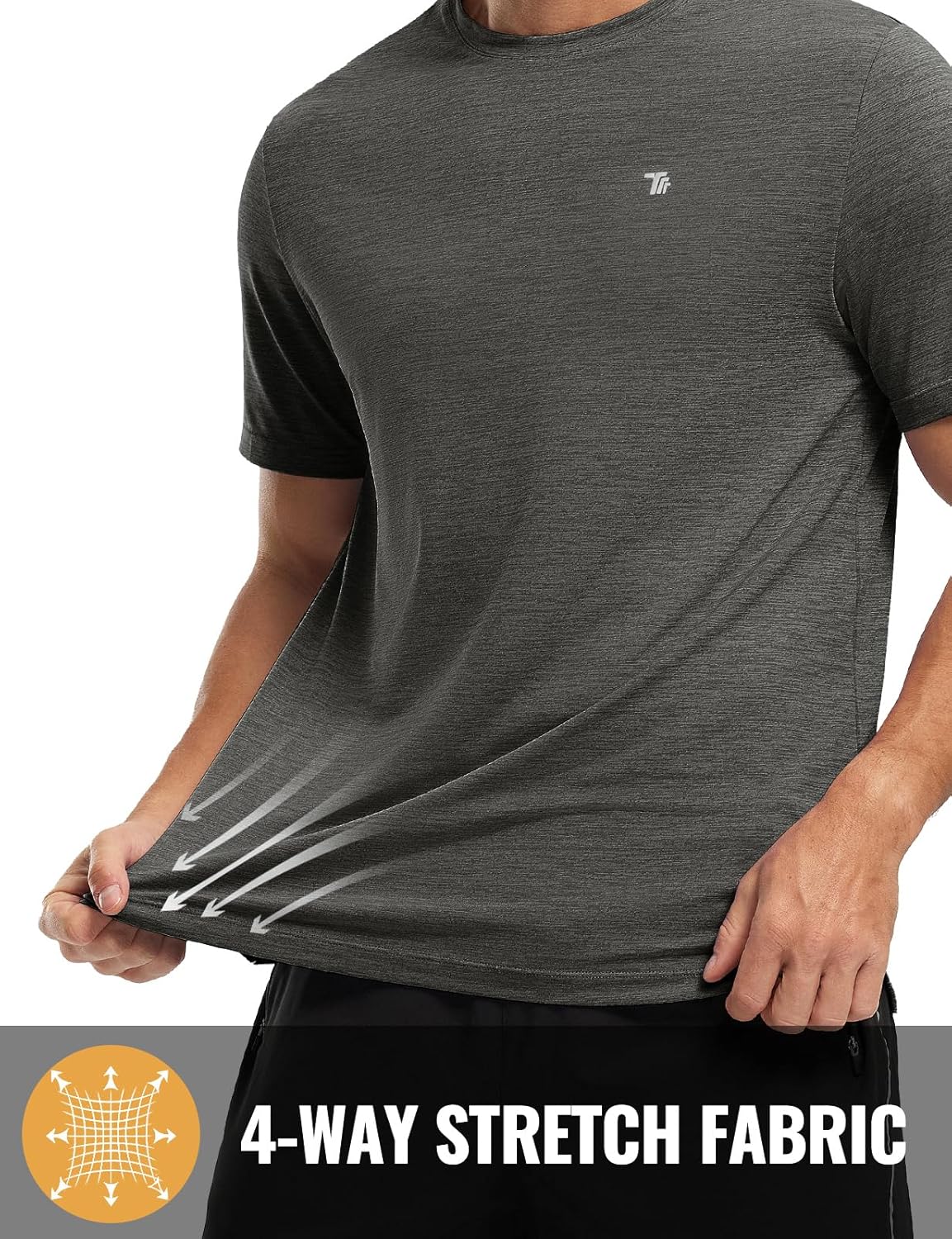 Rdruko Herren Kurzarm Trainingsshirts – Trockene Passform – Feuchtigkeitstransportierend – Für Laufen, Fitnessstudio, aktiven Sport