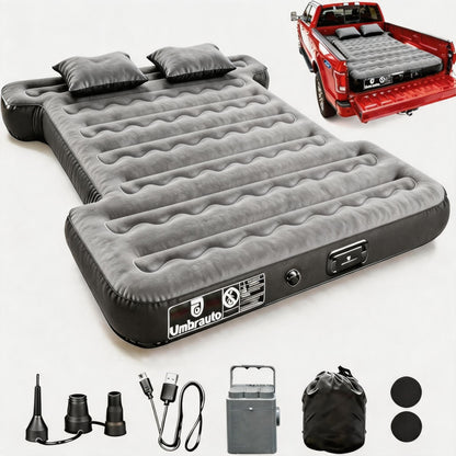 Umbrauto Car Air Mattress Backseat| Inflatable Truck Back Seat Camping Airbed for SUV Rear Seat, Blow Up Sleeping Travel Bed for Van Trunk with Pump & Pillows