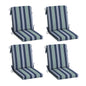Arden 2-Pack Outdoor Patio Dining Chair Cushion, 20x44, Rain-Proof Seat Pad, Fade-Resistant Outdoor Cushion Black Cabana Stripe