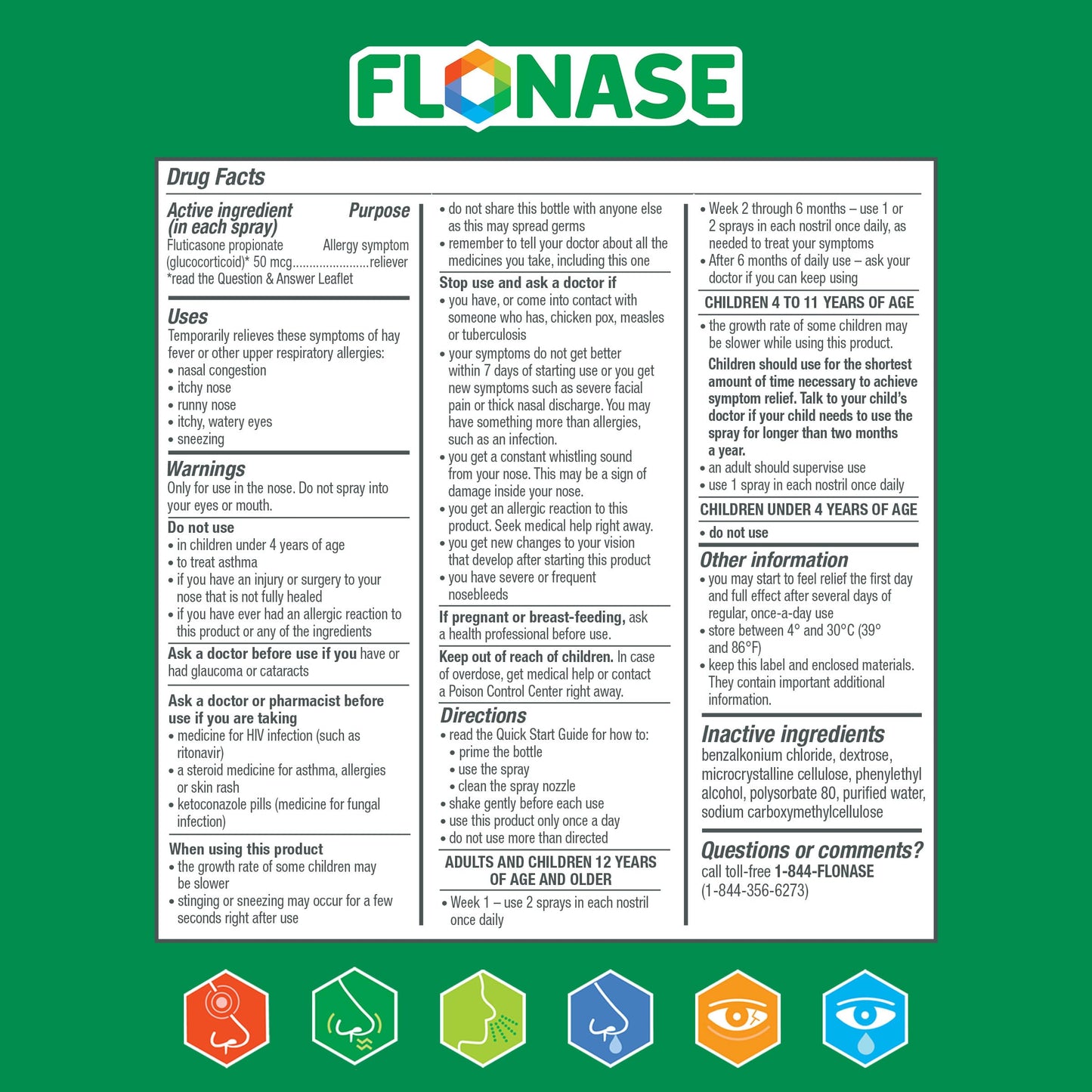 Flonase Allergy Relief Nasal Spray, 24 Hour Non Drowsy Allergy Medicine, Metered Nasal Spray - 72 Sprays - Fall and Seasonal Allergy Relief (Pack of 12)