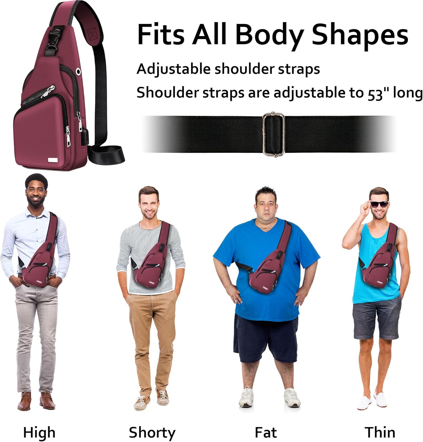 Wasserdichte Sling Bag Umhängetasche für Herren Damen Sling Rucksack Wanderrucksack Mehrzweck Cross Body Brusttasche