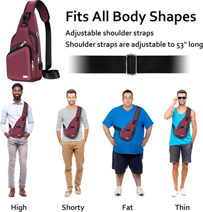 Wasserdichte Sling Bag Umhängetasche für Herren Damen Sling Rucksack Wanderrucksack Mehrzweck Cross Body Brusttasche