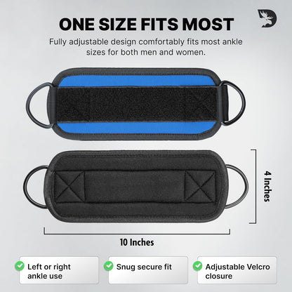 DMoose Ankle Strap for Cable Machine - One Size Fit with Premium Padding, Workout Kickback Ankle Cuffs, Ankle Bands for Working Out, Booty Workouts, Leg Extension, Hip Abductors & Lower Body Exercises