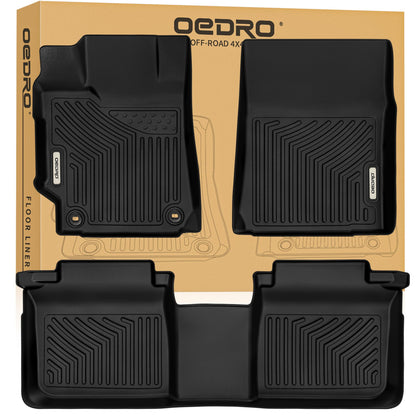 OEDRO Floor Mats Fit for Toyota Camry 2011-2007, Custom Fit Front & 2nd Row Floor Liner Set, TPE All Weather Protection Camry Car Mats, Black