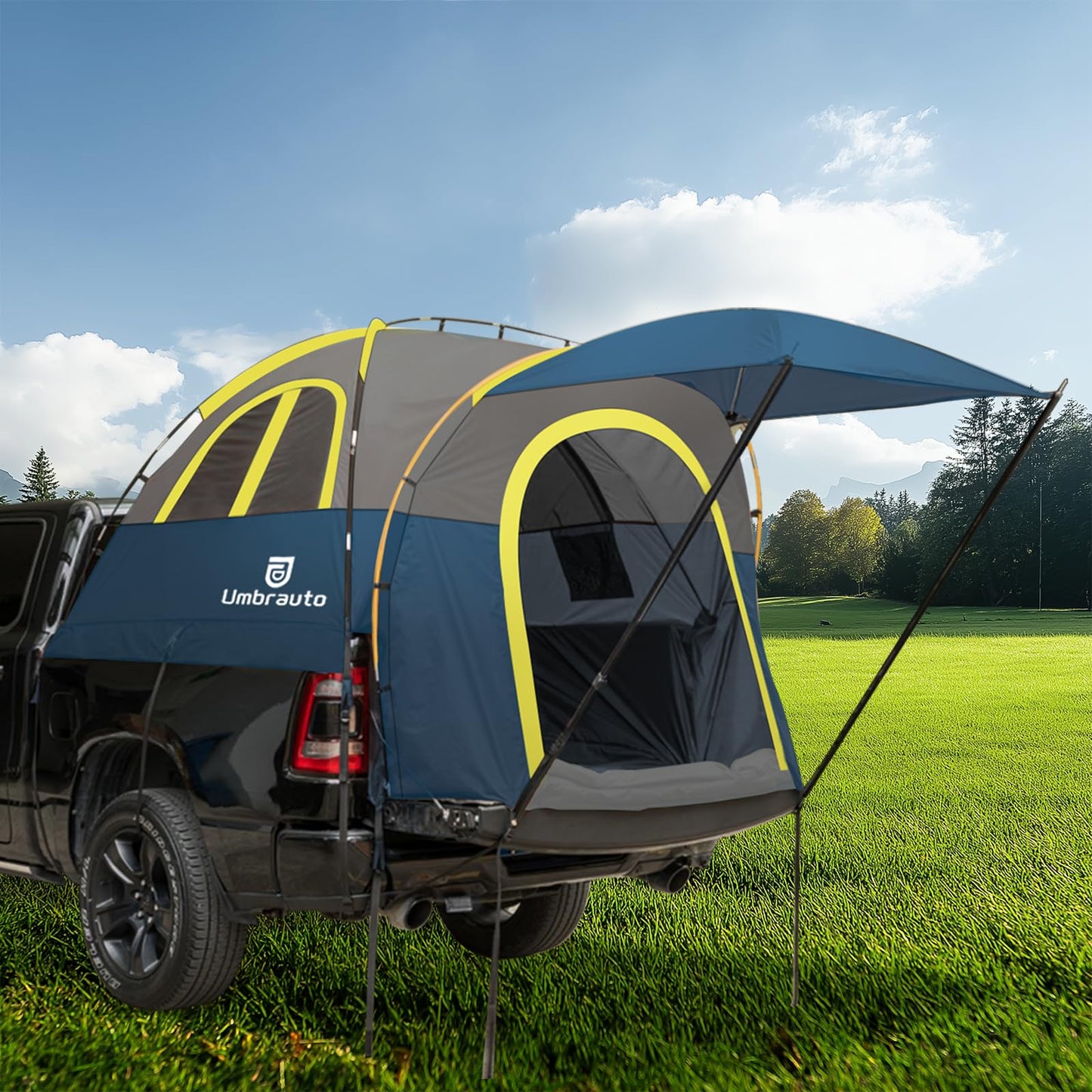 Truck Bed Tent 5.5-6ft: Easy Set Up Umburato Pickup Truck Tents for Camping, Waterproof PU3000mm Canopy for Truck Camper, Portable, Spacious for 2 Person Green