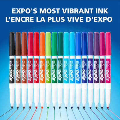 EXPO Whiteboard-Marker-Set, Keilspitze, verschiedene Farben, Radiergummi, Sprühreiniger, 6 Stück