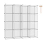 C&AHOME Cube Storage Organizer, 16-Cube Shelves Units, Plastic Storage Cubes, DIY Closet Organizer, Modular Closet Storage Shelves Ideal for Home, Bedroom, 48.4" L × 12.4" W × 48.4" H Black SUM3016H