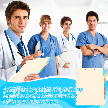 Motiskyy 80 Sets Medical Chart Dividers with Tabs - 9 x 11 Inch, 8 Side Tabs Index Blank Chart - Monthly Medical Folders Organizer Paper File Dividers for Hospitals Nursing Homes Rehab Centers