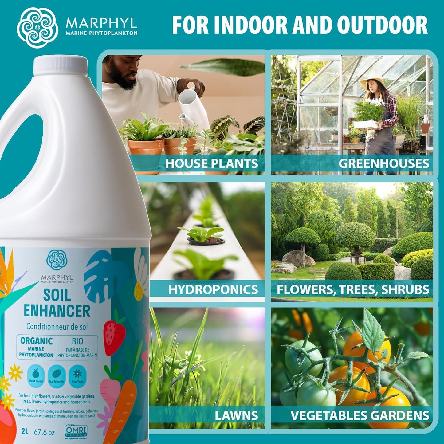 MARPHYL Universaldünger – Organischer, nährstoffreicher Dünger & Bodenverbesserer für Zimmer- & Gartenblumen, Gemüse, Sukkulenten, Bambus & Hydrokulturen