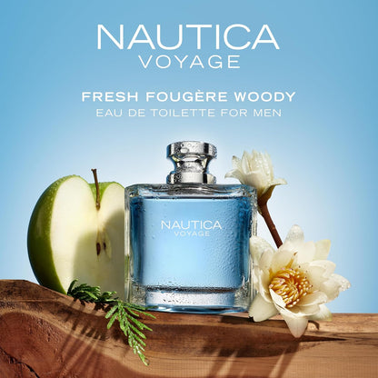 Nautica Voyage Eau de Toilette – Noten von Apfel, Zedernholz, Mimose, Herrenparfum, lang anhaltend, Alltagsduft, 100ml