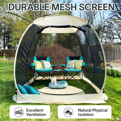 Alvantor Pop Up Screen House Tent, Instant Outdoor Gazebo with Mosquito Netting & UPF 50+ Sun Protection, Portable Canopy Shelter for Patio, Backyard, Camping (2-10 Person)