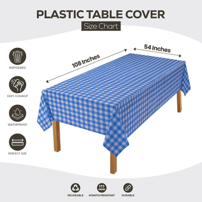 Utopia Kitchen Einweg-Tischdecke aus Kunststoff (12er Pack – 137x274 cm) Weiß Rechteckige Tischdecke Wasserdicht Schmutzabweisend Party-Tischdecke