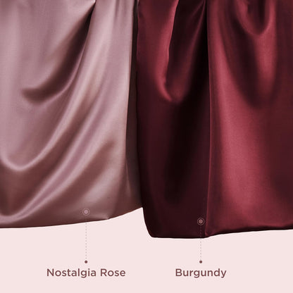 Bedsure Satin-Kissenbezug, Queen-Size, 2er-Pack, Seidenkissenbezügen ähnlich, seidige Kissenhüllen mit Hotelverschluss, Raumdeko, Valentinsgeschenke für Frauen und Männer, Grau, 50x75 cm