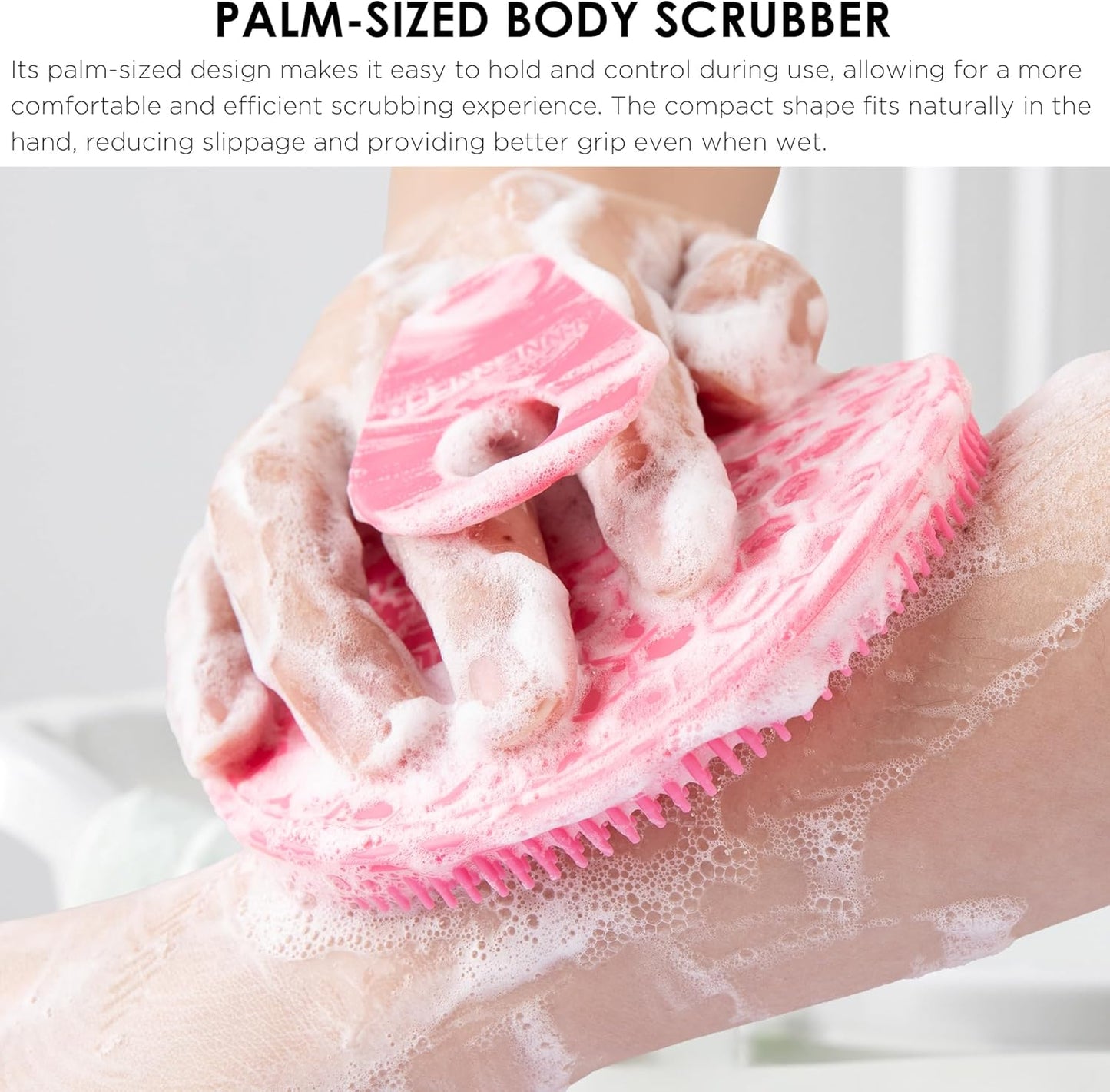 INNERNEED Duschbürste aus weichem Silikon in Lebensmittelqualität, Hand-Körperbürste zur Hautreinigung, sanftes Peeling, gute Schaumbildung (Schwarz)