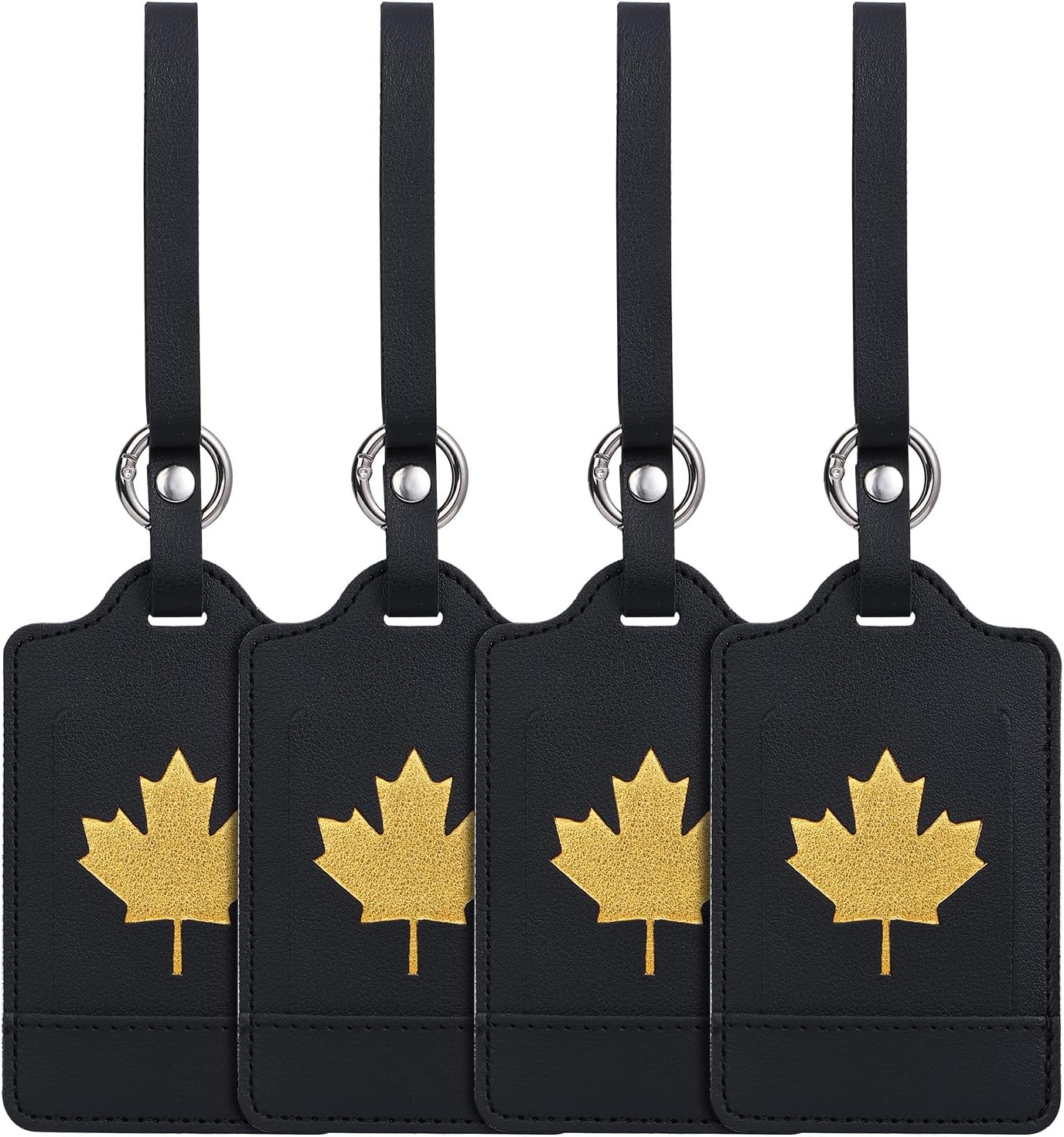4 Pack Luggage Tag, Anyos PU Leather Travel Bag Labels Suitcase Baggage Tags with Name ID Card Privacy Protection