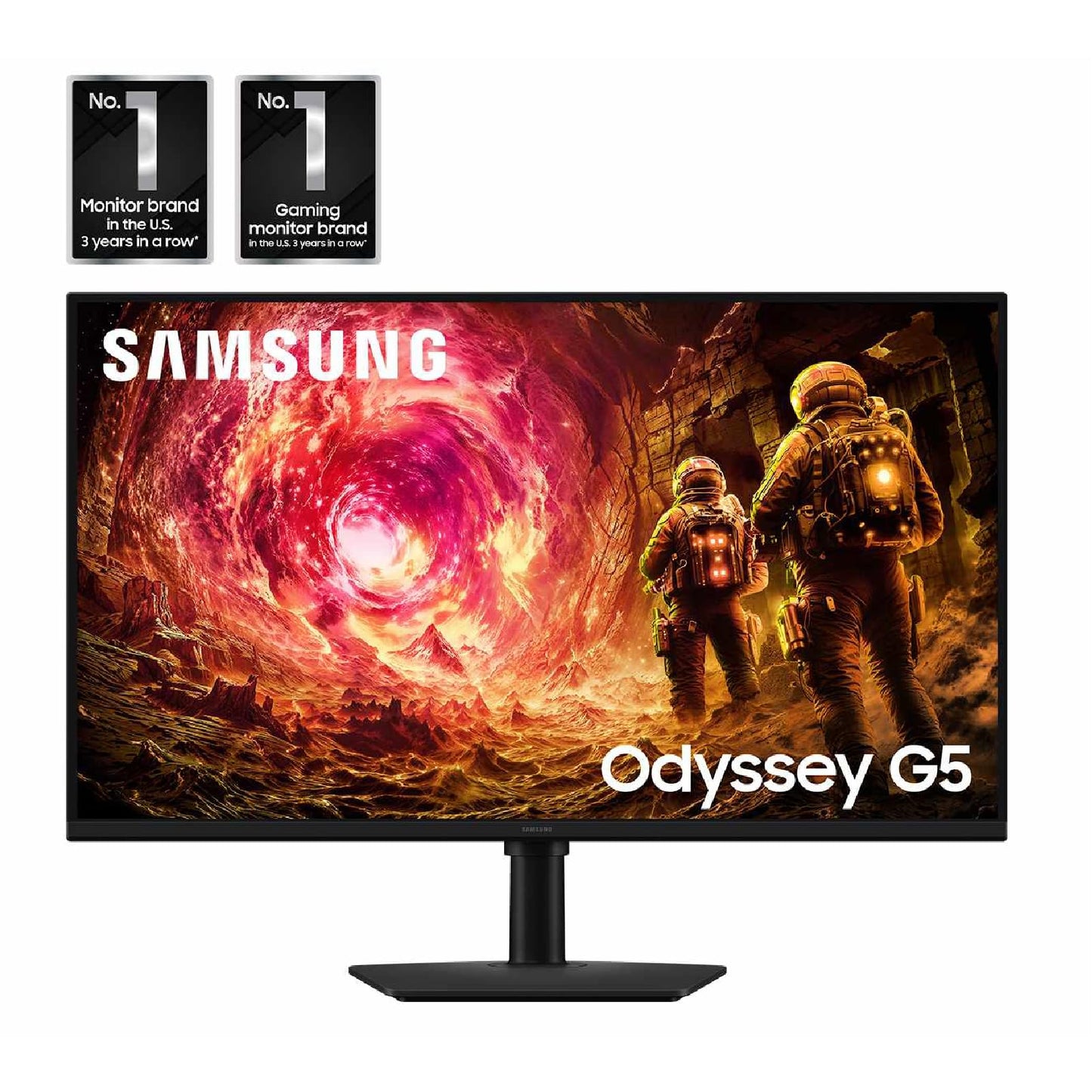 Samsung 27” Odyssey G5 G50F QHD Resolution Gaming Monitor, 180Hz Refresh Rate, Fast IPS Panel, HDR10, NVIDIA G-Sync Compatible, 1ms Response Time (GtG), AMD FreeSync™, Adjustable Stand, LS27FG502ENXZA