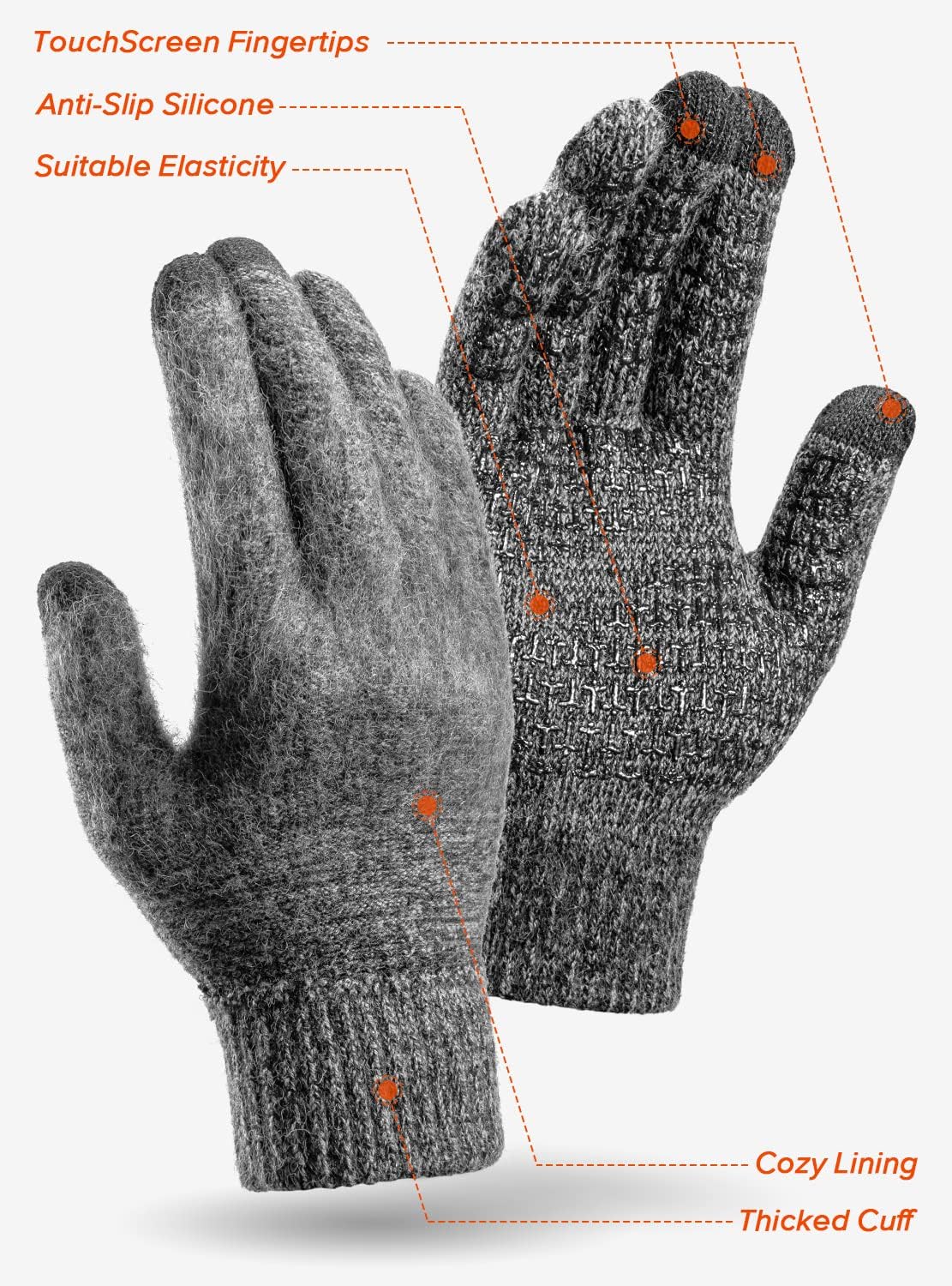 TRENDOUX Merino Wool Winter Gloves