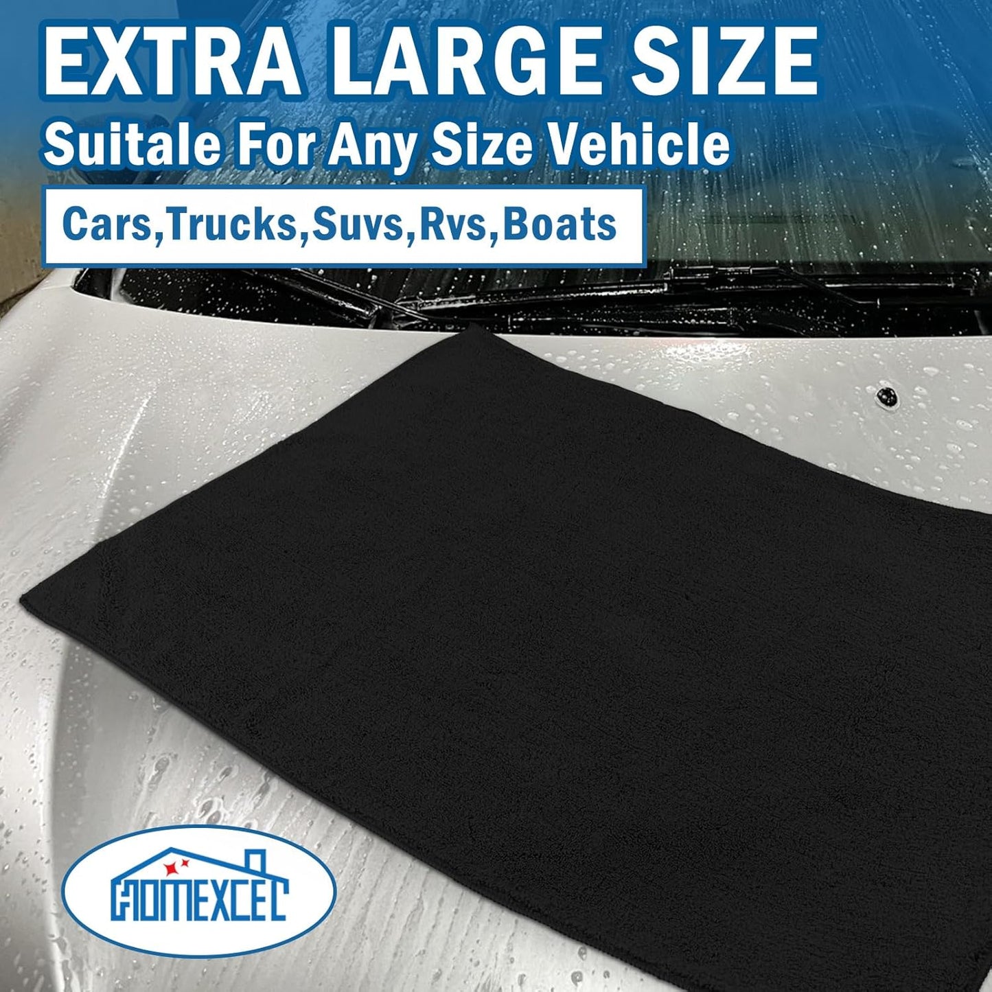 HOMEXCEL Mikrofasertuch 12er-Pack, 31,75 x 31,75 cm Mikrofasertücher für Autos, ultra-saugfähiges Autowaschtuch, fusselfreie, streifenfreie Reinigungstücher für Auto, Küche und Fenster (Grau)