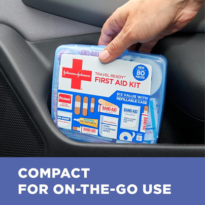 BAND-AID Brand Travel Ready Portable Emergency First Aid Kit