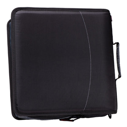 Med Manager Medicine Organizer and Portable Medical Binder, Holds (15) Pill Bottles - (11) Standard Size and (4) Large Bottles, Includes Removable 5-Tab File Folder, Black, 14 x 14 x 4 inches