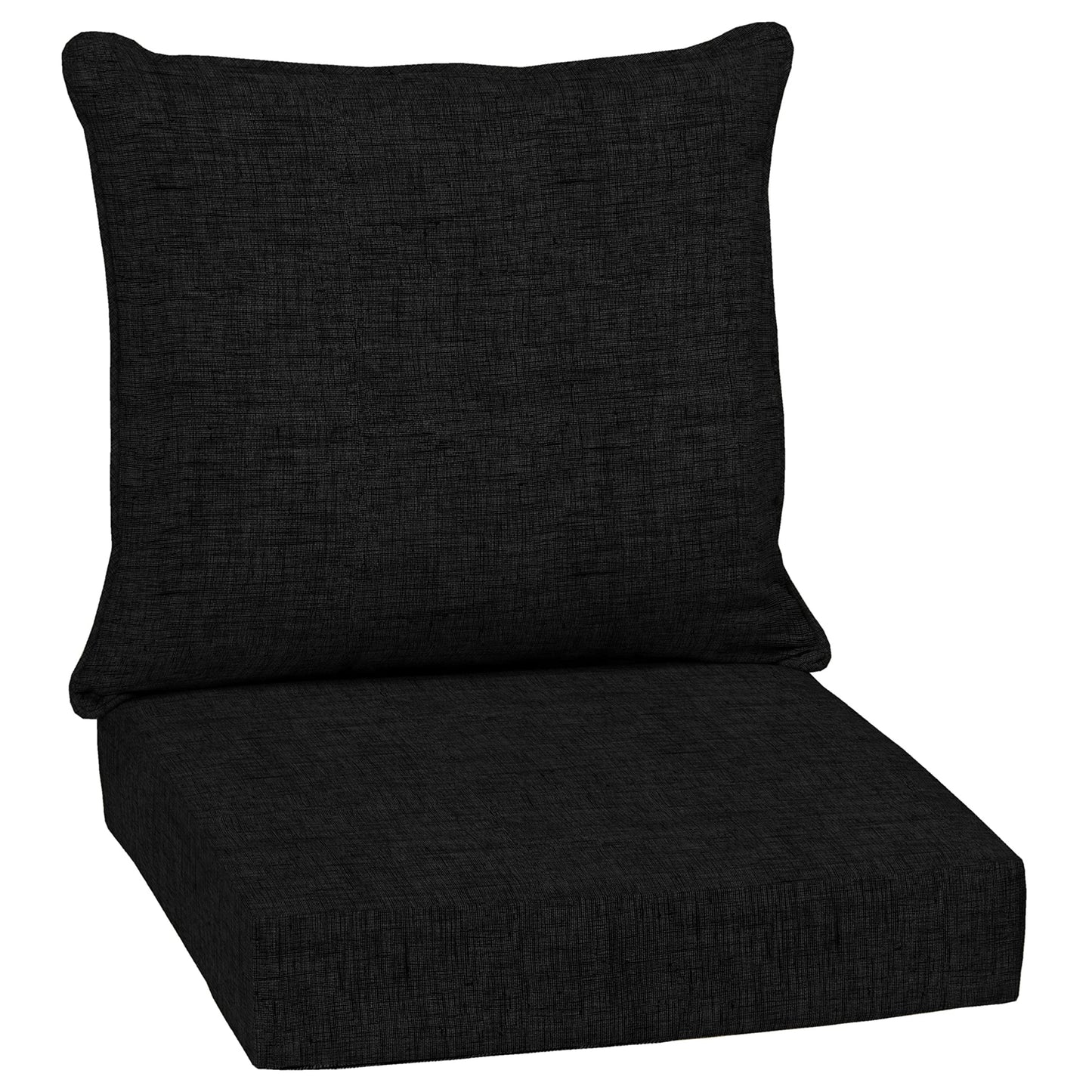 Arden Outdoor Foam Deep Seat Cushions Set, 24x24, Premium High-Density Foam, Never Flattens, Weather-Proof for Patio Chair Sofa Couch, Blue Shibori Stripe