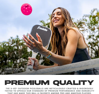 Franklin Sports Outdoor-Pickleballs – X-40 Pickleballbälle – von USA Pickleball (USAPA) zugelassen – offizieller US Open Ball – 3er-, 12er- und 100er-Bulk-Packs Pickleballs