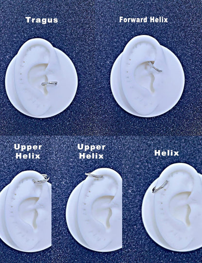 TDEBA Conch Piercing Schmuck, 316L Chirurgenstahl Segment Nasenring, CZ Knorpel Ohrringe, Lippenring, Segment Helix Rook Nahtloser Clicker Piercing Schmuck