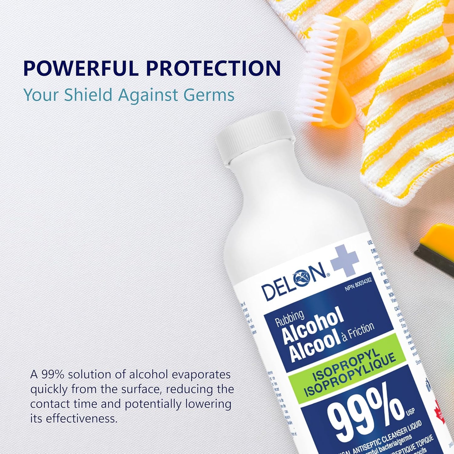 Delon Isopropyl 99 Prozent – 1 Flasche (225 ml) Reinigungsalkohol – Hochreiner IPA-Reiniger zur Reinigung und medizinischen Anwendung.