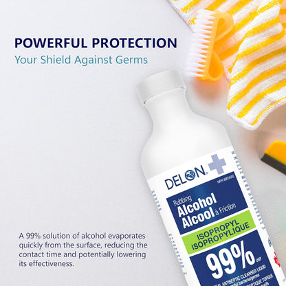 Delon Isopropyl 99 Prozent – 1 Flasche (225 ml) Reinigungsalkohol – Hochreiner IPA-Reiniger zur Reinigung und medizinischen Anwendung.