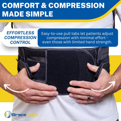 ComfortCore TLSO Back Brace - Thoracic Lumbar Spine Support for Kyphosis, Herniated Disc, Spinal Stenosis & Back Pain - Adjustable Posture Correction - L0456 L0457 (OSFM - UNIVERSAL)