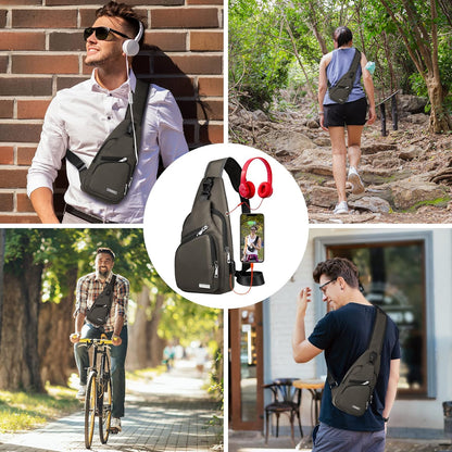 Wasserdichte Sling Bag Umhängetasche für Herren Damen Sling Rucksack Wanderrucksack Mehrzweck Cross Body Brusttasche