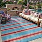 Lahome Outdoor Rugs 8x10 Waterproof, Reversible Outdoor Plastic Straw Rug for Camping Patio, RV Outdoor Rugs Outside, Outdoor Carpet for Porch Deck Backyard Picnic(Blue/Yellow,8'x 10')