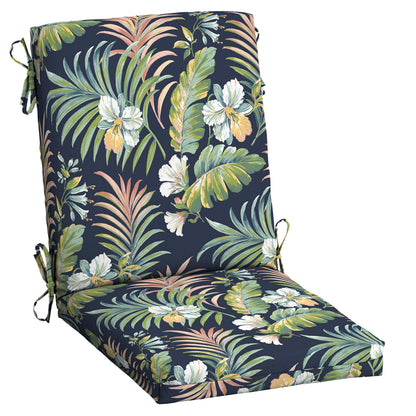 Arden 2-Pack Outdoor Patio Dining Chair Cushion, 20x44, Rain-Proof Seat Pad, Fade-Resistant Outdoor Cushion Black Cabana Stripe