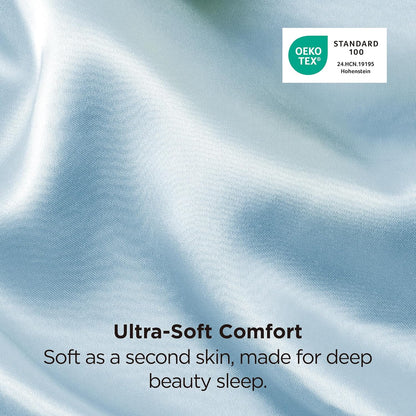 Bedsure Satin-Kissenbezug, Queen-Size, 2er-Pack, Seidenkissenbezügen ähnlich, seidige Kissenhüllen mit Hotelverschluss, Raumdeko, Valentinsgeschenke für Frauen und Männer, Grau, 50x75 cm