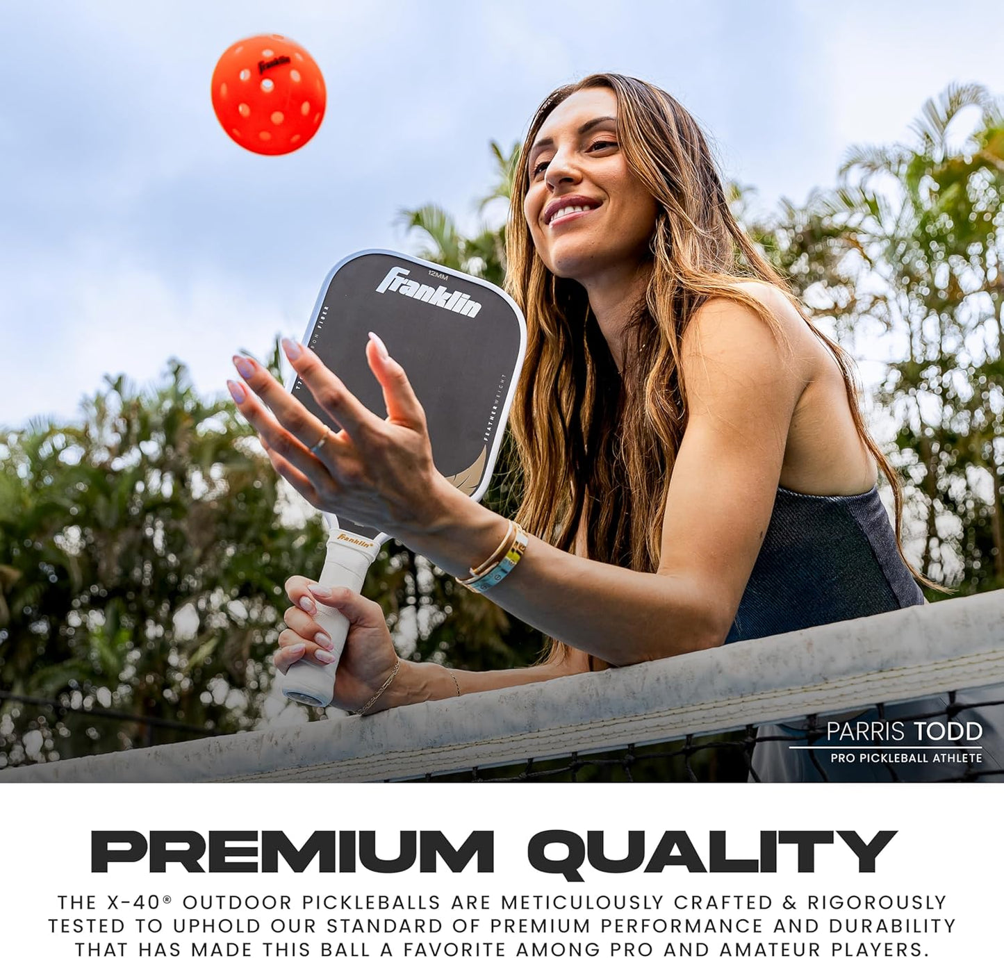 Franklin Sports Outdoor-Pickleballs – X-40 Pickleballbälle – von USA Pickleball (USAPA) zugelassen – offizieller US Open Ball – 3er-, 12er- und 100er-Bulk-Packs Pickleballs
